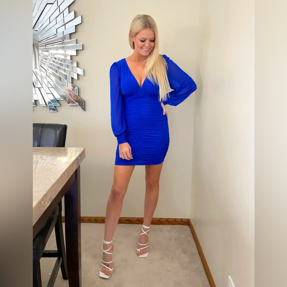 Blue sheer dress